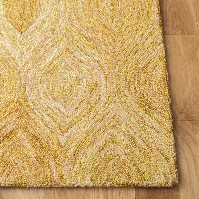 Gold Ikat Hand-Tufted Wool Runner Rug 2'3" x 8'