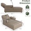 TiramisuBest 66.5" Oversized Chaise Lounge,Cozy Reading Chair with Phone Holder,Upholstered Deep Seat Sleeper Chair for Apartment,Bedroom,Gray - 2 of 4
