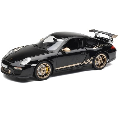 2009 Porsche 911 GT3 RS Black with Gold Accents and Wheels 1/18 Diecast Model Car by Norev