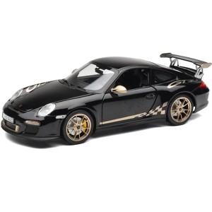 2009 Porsche 911 GT3 RS Black with Gold Accents and Wheels 1/18 Diecast Model Car by Norev - 1 of 1