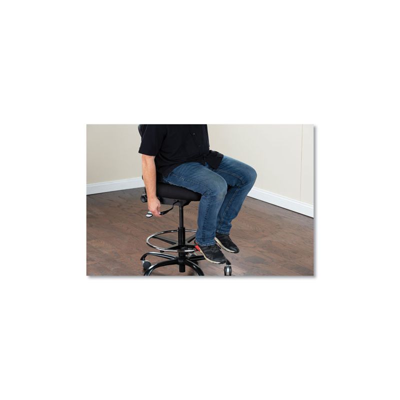 Safco Vue Heavy-Duty Extended-Height Stool, Supports Up to 350 lb, 23" to 32.5" Seat Height, Black Vinyl Seat, Black Base, 4 of 8