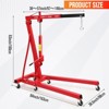 2 Ton Engine Hoist with Lever Stabilizer, Foldable Cherry Picker Shop Crane, 4400 lbs Hydraulic Engine Crane Leveler for Auto Repair, Motors, Loading - 2 of 4