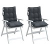 vidaXL Lowback Chair Cushions 2 pcs Anthracite Oxford Fabric - 4 of 4