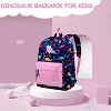 Dinosaur Backpack for Girls, Kids Water Resistant Lightweight Backpack for Toddlers Daycare Preschool Purple - 2 of 4