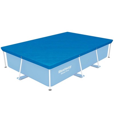 Bestway 58105 Flowclear Pro 102 x 67 Inch Rectangular UV Resistant Polyethylene Above Ground Swimming Pool Cover with Ropes (Pool Not Included)