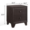 Vynxaria Transitional 2-Drawer Nightstand - Espresso Finish, Sturdy Wooden Bracket Legs, Bedroom Furniture (Functional & Stylish) - 4 of 4