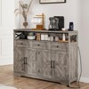 Farmhouse Buffet Cabinet with Drawers & Open Shelf, Sideboard Storage Cabinet - 3 of 4