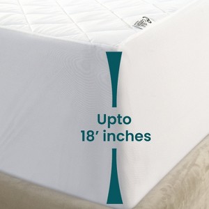 Quilted Waterproof Mattress Protector With 18" Deep Pocket All Around Elastic Mattress Cover - Cotton Passion - 1 of 4