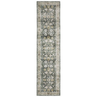 Oriental Weavers Charleston CHA09 Charcoal /Gold Indoor Area Rug - 2' x 8'