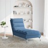 vidaXL Chaise Lounge with Cushions Blue Fabric - 3 of 4