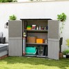 Outsunny Outdoor Storage Shed, Wooden Garden Storage Cabinet with Waterproof Asphalt Roof, 2 Shelves, Lockable Doors and Adjustable Feet - 2 of 4