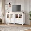 29" Large Buffet Sideboard Cabinet with 2 Glass Doors and Shelves, Modern Farmhouse Storage Cabinet Table for Kitchen Dining Room, Living Room - 4 of 4