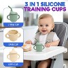 LunaLulinlk 2 pack Silicone Sippy Cups with Straws for Babies and Toddlers (Mint/Cream) - 4 of 4