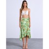 INSPIRE CHIC Women's Tropical Floral Print Ruffle Self-Tie Knot Split Beach Wrap Midi Skirt - 2 of 4