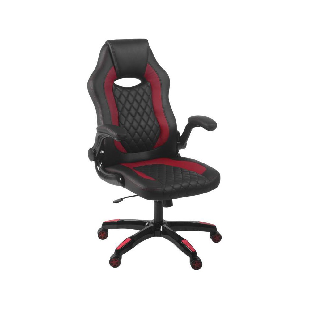 Archeus Ergonomic Gaming Chair Black/Red - AON: High-Density Foam, Flip-Up Arms, 360° Swivel
