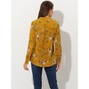 Allegra K Women's Floral Loose V Neck Long Sleeve Button-Up Shirt - 4 of 4