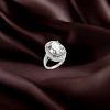 Slickblue Women's Halo CZ Engagement Ring, Stainless Steel, Clear Oval Stone, Polished Finish, Size 5-10 - 2 of 4