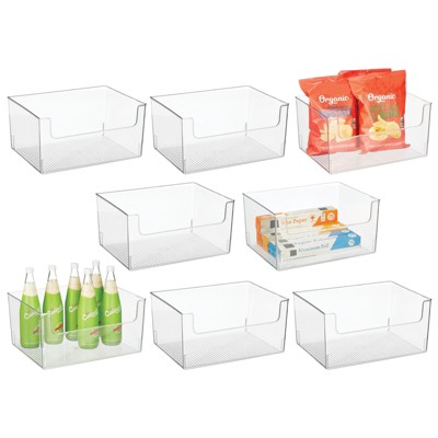 mDesign Kitchen Plastic Storage Organizer Bin with Open Front