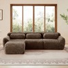 114 inch Dark Gray L-shaped Plush Fabric Sectional Sofa Couches with Ottoman and Throw Pillows ( Buckle Connection) - 2 of 4
