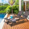 Tangkula 2PCS Chaise Lounge Adjustable Patio Poolside Recliner Chair Outdoor - 3 of 4