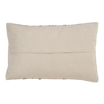 Ivory and Brown Woven Cotton Striped Pillow Cover