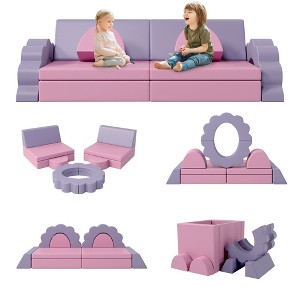10PCS Kids Couch for Playroom, Baby Climbing and Crawl Foam Play Set - 1 of 4