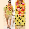 Lars Amadeus Men's Beach Polka Dots Printed Button Down Short Sleeves Casual Shirts - 4 of 4