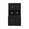 Black kitchen storage cabinet, 6 doors and 1 drawer with adjustable shelves and microwave shelf, vertical bar cabinet. - 2 of 4