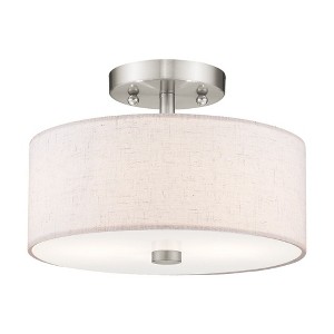 Livex Lighting Meridian 2 - Light Semi-Flush Mount in  Brushed Nickel - 1 of 1