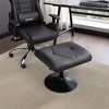 VECELO Foot Rest Under Desk Ottoman, PU Height Adjustable Footrest with Comfort Padding, Black - 2 of 4