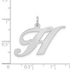 Black Bow Jewelry 14k White Gold, Ella Collection, LG Fancy Script Initial Pendant A-W - 4 of 4