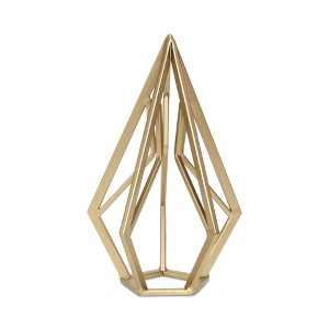 HomeRoots 10" Gold Metal Open Geometric Tabletop Sculpture - 1 of 4