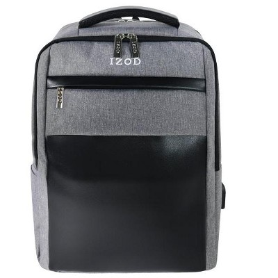 IZOD Penn Business Travel Slim Durable Laptop Backpack USB Charging Port Fits 16" Laptop Notebook