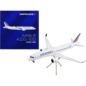 Airbus A220-300 Commercial Aircraft "Air France" White with Striped Tail "Gemini 200" 1/200 Diecast Model Airplane by GeminiJets - 1 of 3
