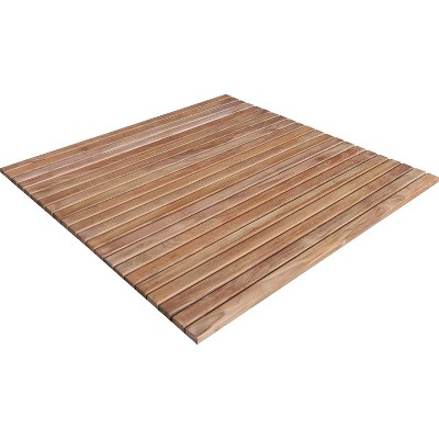 Nordic Teak  30" x 30" Shower and Bath String Mat with Rubber Footing