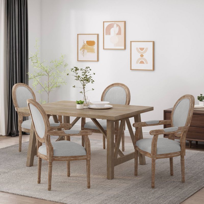 Set of 4 Judith French Country Wood Upholstered Dining Chairs - Christopher Knight Home, 3 of 12