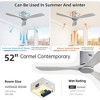 Sofucor 52'' Ceiling Fan Without Lights Modern Flush Mount Ceiling Fan No Light with Remote Control 3 Wood Blades for Bedroom/Farmhouse/Patio/Indoor - 2 of 4