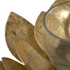 Sagebrook Home 8" Lotus Candle Holder - Contemporary Gold Metal Decorative Votive Candle Holder for Home or Event Decor - Decorative Lotus Candle - 4 of 4