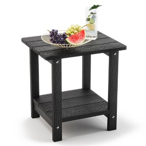 Arceso Outdoor Side Table, 2-Tier HDPS Patio End Table Weather Resistant, Morden Side Table for Patio, Pool, Porch - 1 of 4