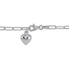 EVERLY JEWELRY | Sterling Silver 3mm Fancy Cut Oval Link Heart Bracelet, 7.5 inc - 4 of 4