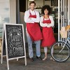 Artloge Heavy Duty A-Frame Magnetic Chalkboard 2-Sided FreestandingChalkboard Sign Sidewalk Cafe Menu Board Wedding Signage -Grey&White - 2 of 4