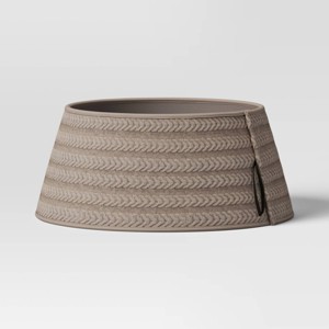 Christmas Roll Up Cable Knit Taupe - Wondershop™ - 1 of 4
