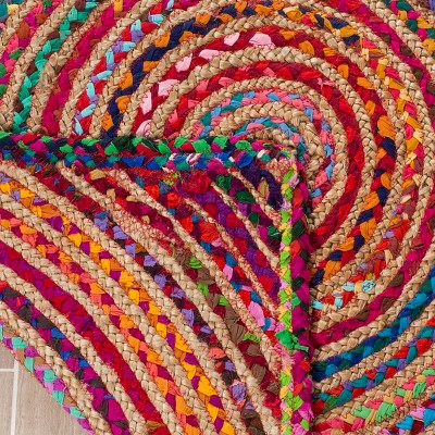 Handwoven Red Geometric Cotton Runner Rug