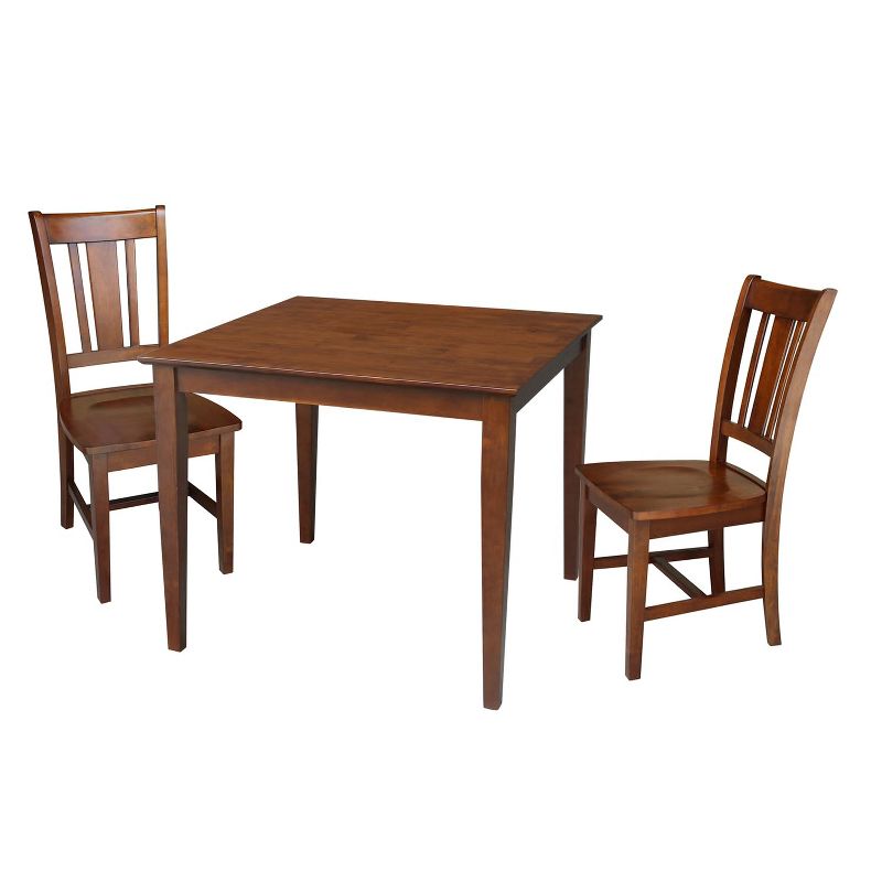 International Concepts 36x36 Dining Table with 2 Chairs in Espresso, 1 of 6
