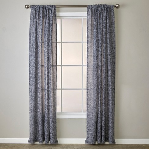 SKL Home By Saturday Knight Ltd Soft Swirl Window Curtain Panel - Charcoal - image 1 of 4