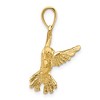 Black Bow Jewelry 14k Yellow Gold 2D Polished Hummingbird Pendant - 2 of 4