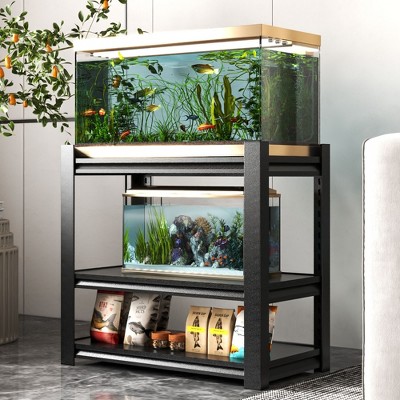 NicBex 31.5"H 3 Tier Metal Storage Shelves,20-30 Gallon Fish Tank Stand,Adjustable Storage Rack for Home Office