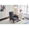 Cotton Linen Nursery Rocking Chair with Adjustable Footrest,Modern Recliner Glider for Living Room or Bedroom-Baofuwish - 3 of 4