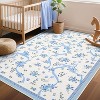 Acekool [Green Pink] Floral Print Runner Rug, Washable Low Pile Non-Slip Carpet for Entryway, Kitchen, Nursery & Playroom [2x6 Ft] - 3 of 4