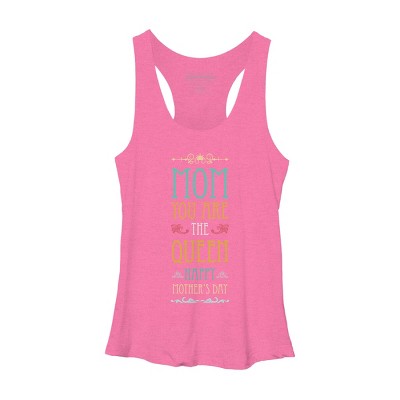 Women's Design By Humans Mother's Day Mom Queen By tmsarts Racerback Tank Top